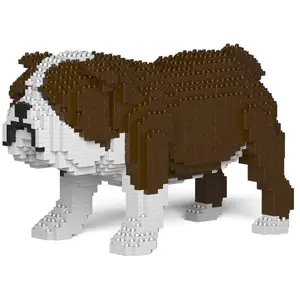 Jekca Jecka - Blocs De Construction, Chien Bulldog Anglais Marron pas cher