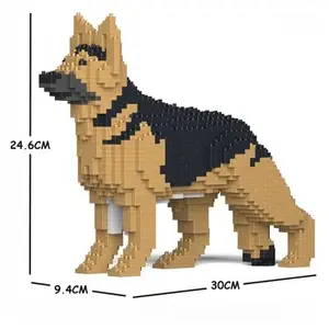 Jekca Blocs De Construction -chien Berger Allemand Noir Et Feu pas cher