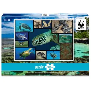 Puzzle 1000 pièces - WWF - Tortues De Mer - Animaux - Adulte pas cher