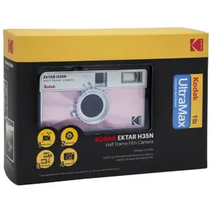 Comparateur de prix : Appareil photo argentique réutilisable Kodak Ektar H35 N Rose et Argent + Film K