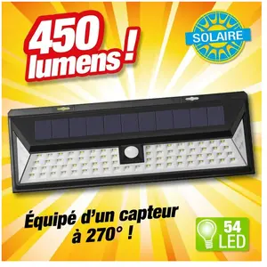 Comparateur de prix : Outiror - projecteur detecteur de mouvements à energie solaire 54 led