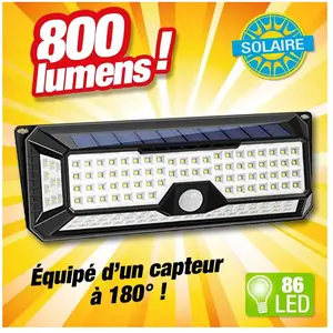 Comparateur de prix : Projecteur à énergie solaire et détecteur de mouvement - 86 LED