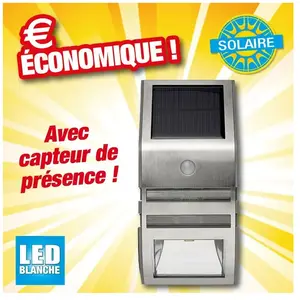 Comparateur de prix : Spot à énergie solaire type application murale avec détecteur de mouve...