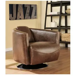 Vente-unique - Fauteuil Club 100% Cuir Vieilli Florentin pas cher