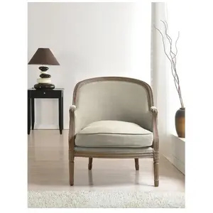 Fauteuil en lin ALIENOR - VENTE-UNIQUE - 1 place - Avec accoudoirs - Livré monté pas cher