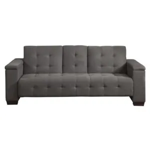 Canapé convertible 3 places DEVONSHIRE - VENTE-UNIQUE - Microfibre Gri... pas cher