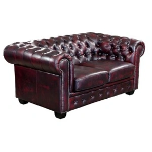Comparateur de prix : Linéa Sofa Canapé fixe chesterfield 2 places BRENTON en cuir de buffle - Marron