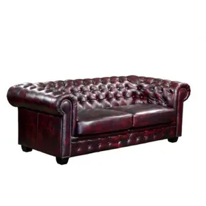 Linéa Sofa Canapé chesterfield 3 places BRENTON 100% cuir de