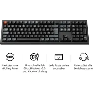 Keychron V6 Ultra 8K 100 % Bk RGB Rouge H