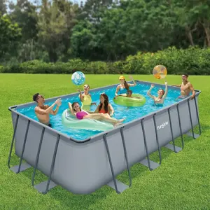 Piscine tubulaire rectangulaire Funsicle Oasis 5,49 x 2,74 x 1,32m pas cher