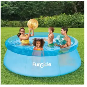 Piscine auto stable transparente bleue Funsicle Ø2,44m x76cm pas cher