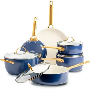 Greenpan Pannenset(CC008493001), Poêle + casserole, Bleu, Or