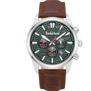 Timberland Montre Duo-time Bridge - Extension Brown Silver pas cher