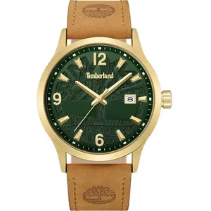 Timberland Montre dateur Trumbull Brown Gold pas cher