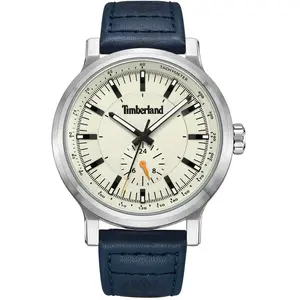 Comparateur de prix : Montre Quartz Homme - Timberland Discoll TDWGF2231005 - Acier inoxydable - Beige - Cuir Bleu