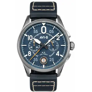 Avi-8 Montre homme quartz japonais chronographe - Bracelet cuir TU