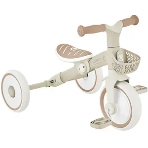 Tricycle Globber Learning Trike 2-en-1 ecologic Taupe pas cher