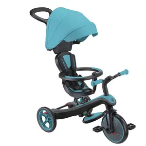 Comparateur de prix : Globber - Tricycle Évolutif Pour Bébé Explorer 4 En 1 - Bleu Canard