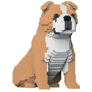Jekca Jecka Blocs De Construction - Chien Bulldog Anglais 4 En 1 Beige... pas cher