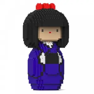 Jekca Blocs De Construction -poupee Kokeshi Bleue pas cher
