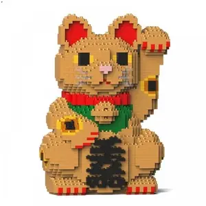 Comparateur de prix : Jekca Blocs De Construction -chat Porte-bonheur Maneki Neko Beige