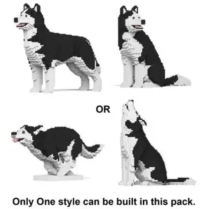 Jekca Blocs De Construction - Chien Husky (4 En 1) Noir Standard