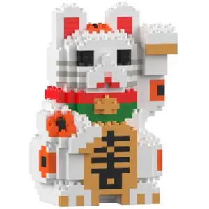 JEKCA Mini Chat Porte-bonheur Maneki Neko Blanc pas cher