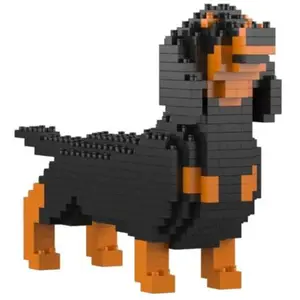 Jekca Blocs De Construction - Mini Teckel Noir Et Feu pas cher