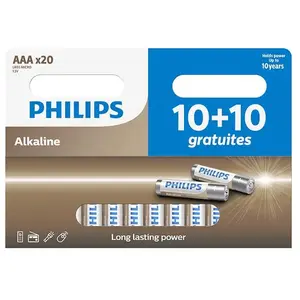 Comparateur de prix : Philips Lot de 20 piles Philips AAA