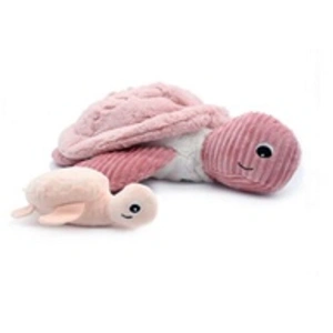 Peluche tortue géante Sauvenou maman et son bébé rose - Les Ptipotos pas cher