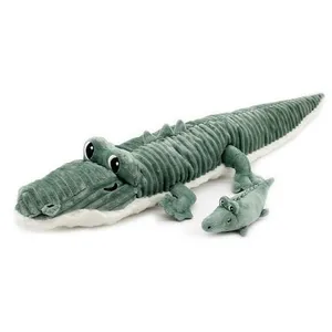 Peluche crocodile Croketou maman et son bébé vert