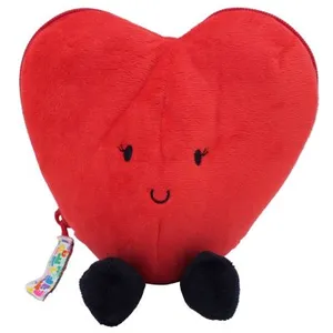 Peluche Les Flipetz Coeur et Fleur Rouge Coquelicot pas cher