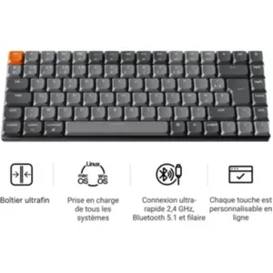Keychron K3 Max QMK - Sans fil - Gris pas cher