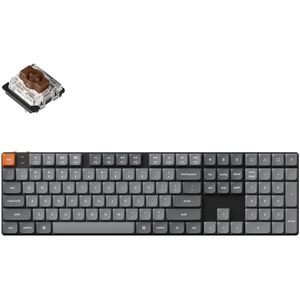 Keychron K5 Max Clavier Mécanique sans Fil Ultra-Mince, programmable QMK/Via, 3 Modes Bluetooth/2.4 GHz/Filaire avec LED RGB, Low Profile Gateron Brown Switch Hot-Swap, Capuchons de Touches PBT