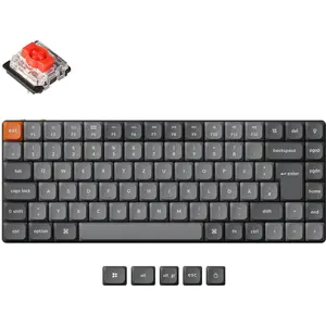 Keychron K3 Max (DE, Sans fil), Clavier, Gris, Orange, Noir