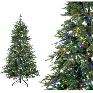 Evergreen Sapin de Noël artificiel Sherwood Épicéa Avec LEDs Vert 180 ... pas cher
