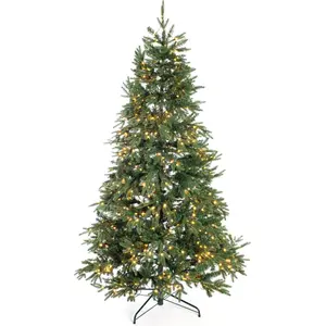 Evergreen Sapin de Noël Sherwood épicéa avec LED 210 cm de haut Ø 134 ... pas cher