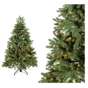 Evergreen Arbre de Noël artificiel Roswell pin avec LED vert 150 cm pas cher