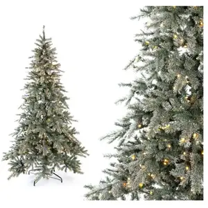 Evergreen Sapin de Noël artificiel Frost Épicéa LEDs et neige pas cher