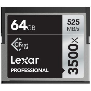 Lexar CFast 2.0 64 Go Professional 3500x (525Mb/s) pas cher