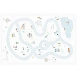 Comparateur de prix : Play&Go Tapis de jeu dalles EEVAA réversible 2 en 1 Village (120 x 180 cm)