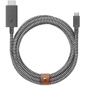 Câble Native Union USB-C vers HDMI 3 m Noir et Blanc pas cher