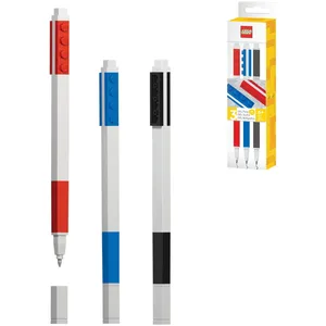 Comparateur de prix : IQ Papeterie LEGO - Pack de 3 stylos gel - rouge, bleu, noir