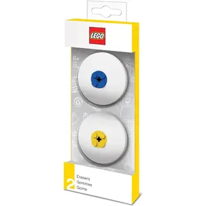 Gomme Lego Blu & Gialla. Confezione 2 Pezzi
