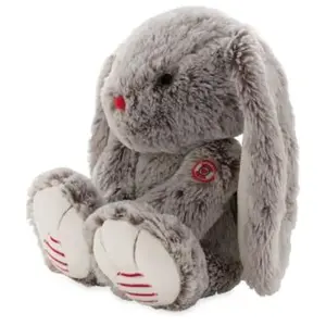 Peluche Lapin Gris - KALOO - Rouge Kaloo - Douceur exceptionnelle - 23x12x38cm pas cher