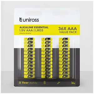 Lot De 36 Piles Lr03 Aaa Uniross pas cher