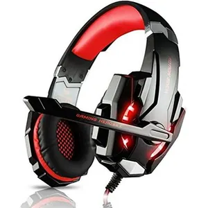 MONDPALAST Casque Gamer PS4 Gaming Audio Stéréo Basse Rouge pas cher