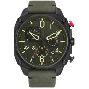 Montre AVI-8 HAWKER HUNTER Quartz Chronograph - AV-4052-08 Vert pas cher