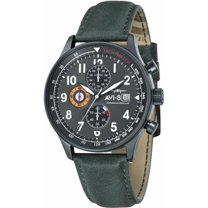 Montre Chronographe Homme Avi-8 AV-4011-0D - Bracelet Cuir Vert