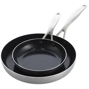 Comparateur de prix : GreenPan Set de 2 Poêles Geneva de 20 et 28 cm collection - - Argent - Céramique